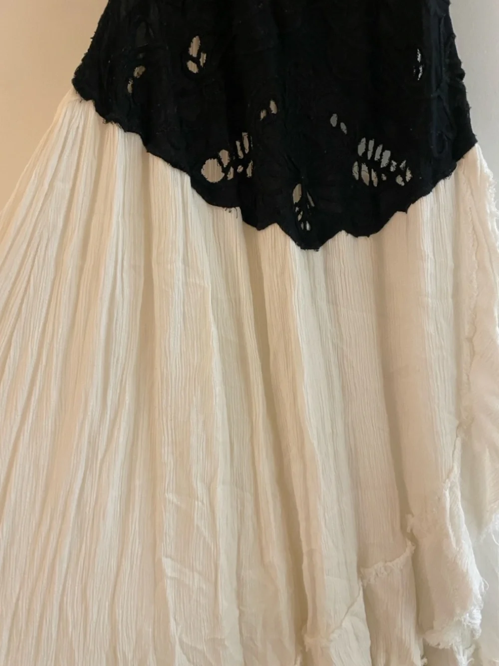 Free People Black Crochet Bodice White Tiered Backless Sundress - Picture 6 of 11